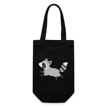 Style minimaliste de raton laveur coureur mignon - Sac à bouteille - noir - Devant