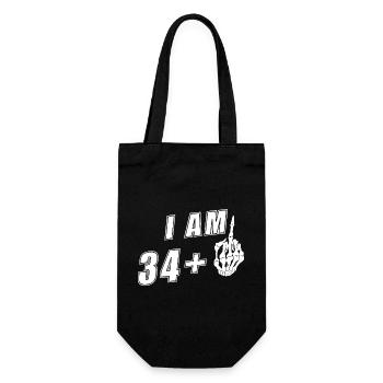 I'm 34 plus Middle Finger - 35th Birthday - Gift Bag for Bottles - black - Front