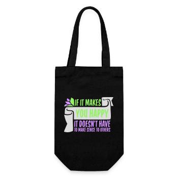 If Makes You Happy Sense Others Spruch Glück Frei - Gift Bag for Bottles - black - Front