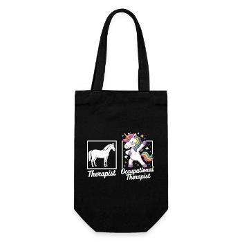 Einhorn Ergotherapie Flair - Geschenkbeutel für Flaschen - Schwarz - Vorne