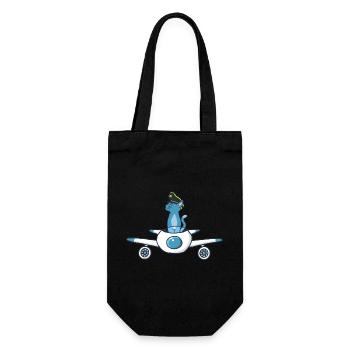 Chat pilote d'avion - Sac à bouteille - noir - Devant