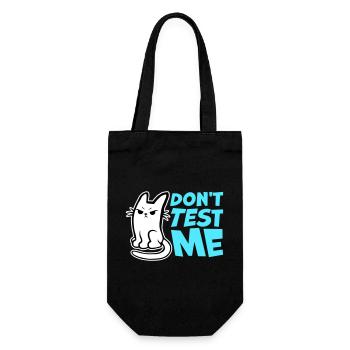 Ne me teste pas, chat coquin, citation drôle : logo - Sac à bouteille - noir - Devant