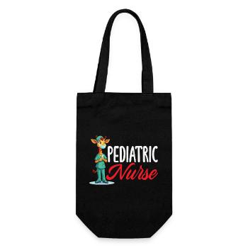 Pediatric Nurse Giraffe Medicine - Gift Bag for Bottles - black - Front