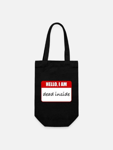 i am dead inside - Gift Bag for Bottles - black