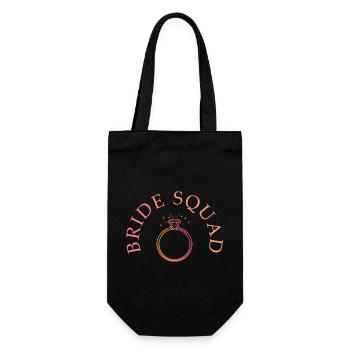 Bride Squad - Ring - Customizable - Gift Bag for Bottles - black - Front