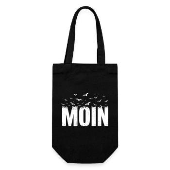 MOIN Nordsee Möwen Küste Shirt - Geschenkbeutel für Flaschen - Schwarz - Vorne