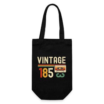 Vintage 85 Cassette Retro - Gift Bag for Bottles - black - Front