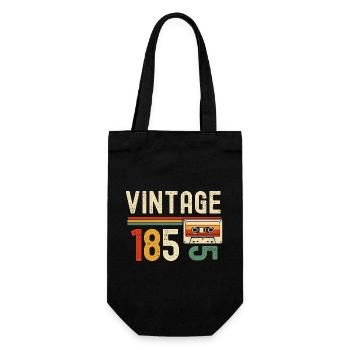 Vintage 185 Cassette Stripe - Gift Bag for Bottles - black - Front