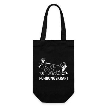 Berner Sennenhund Führungskraft Hundehalter Humor - Geschenkbeutel für Flaschen - Schwarz - Vorne