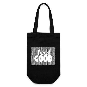 Feel Good / Sad Typography Art - Gift Bag for Bottles - black - Front