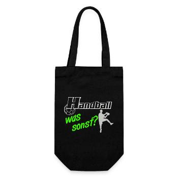 Handball Was Sonst Silhouetten - Geschenkbeutel für Flaschen - Schwarz - Vorne