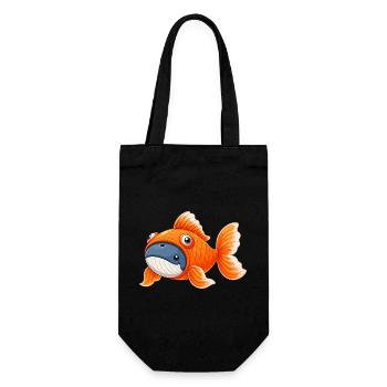 Cute Whale in Goldfish Costume - Gift Bag for Bottles - black - Front