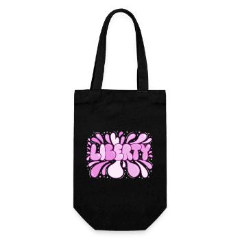 Freedom Pink Pop Art Bubbles - Gift Bag for Bottles - black - Front