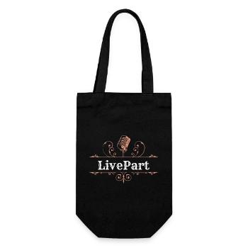 LivePart - wie deine Playlist - nur besser! - Geschenkbeutel für Flaschen - Schwarz - Vorne