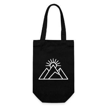 Berge wandern Sonne Wanderurlaub Geschenk minimal  - Geschenkbeutel für Flaschen - Schwarz - Vorne