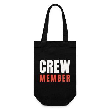 Crew Member Red Accent Two-Tone Team Staff Event - Gift Bag for Bottles - black - Front
