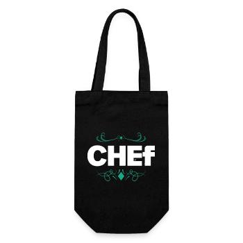 Logo du chef aux lignes ornementales élégantes - Sac à bouteille - noir - Devant