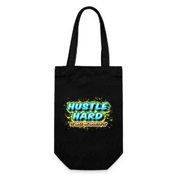 Hustle Hard - It Will Be Worth It - Geschenkbeutel für Flaschen - Schwarz - Vorne