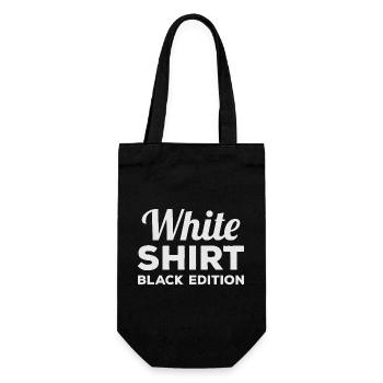 Chemise blanche édition noire Humour de dictons drôles - Sac à bouteille - noir - Devant