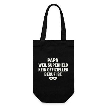 Papa: Weil Superheld Kein Offizieller Beruf Ist - Geschenkbeutel für Flaschen - Schwarz - Vorne