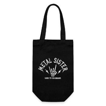 Metal Sister Heavy Metal Forever Skull Shirt - Gift Bag for Bottles - black - Front