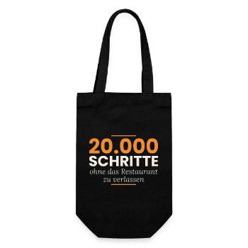 20.000 Schritte ohne das Restaurant zu verlassen - Geschenkbeutel für Flaschen - Schwarz - Vorne