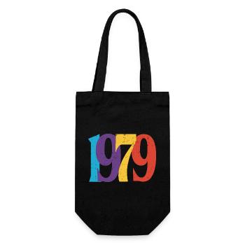 Geboren 1979 Geburtstagsgeschenk Geburtstag 79 - Geschenkbeutel für Flaschen - Schwarz - Vorne