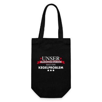Kegelverein Alkoholproblem - Geschenkbeutel für Flaschen - Schwarz - Vorne