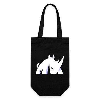 Design Nashorn - Geschenkbeutel für Flaschen - Schwarz - Vorne