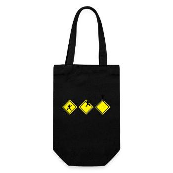 climbing roadsigns - Gift Bag for Bottles - black - Front