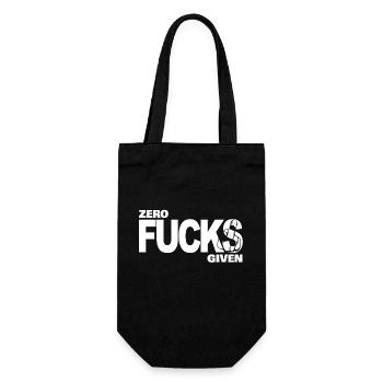 Zero Fucks Given White - Geschenkbeutel für Flaschen - Schwarz - Vorne