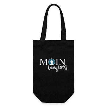 Moin Langeoog - Geschenkbeutel für Flaschen - Schwarz - Vorne