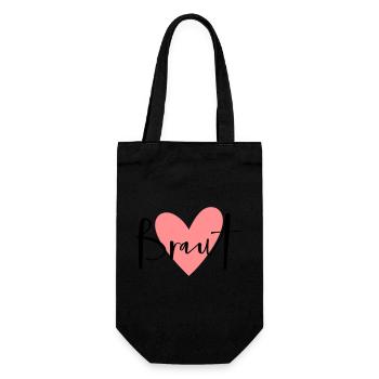 Braut rosa Herz Junggesellinnenabschied - Geschenkbeutel für Flaschen - Schwarz - Vorne