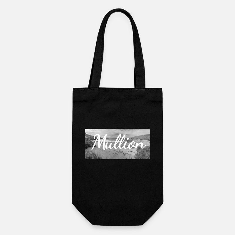 Retro Lettering at Mullion Harbor Cornwall UK - Gift Bag for Bottles - black