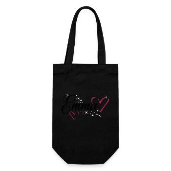 Emma surname first name - Gift Bag for Bottles - black - Front