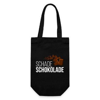 Schade Schokolade - Geschenkbeutel für Flaschen - Schwarz - Vorne