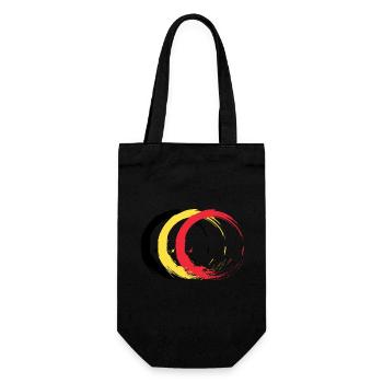 Circle brush Belgium flag flag design colors - Gift Bag for Bottles - black - Front