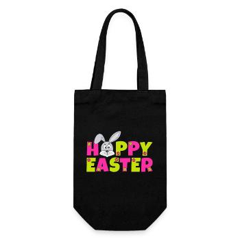 Happy Easter Easter Flowers Rabbit Hoppy Easter - Gift Bag for Bottles - black - Front