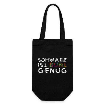 Schwarz ist Bunt genug Lustiger Spruch Geschenk - Geschenkbeutel für Flaschen - Schwarz - Vorne