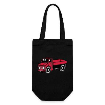 Auto Spielzeug Laster Kipper Truck Lastwagen Fahrz - Geschenkbeutel für Flaschen - Schwarz - Vorne
