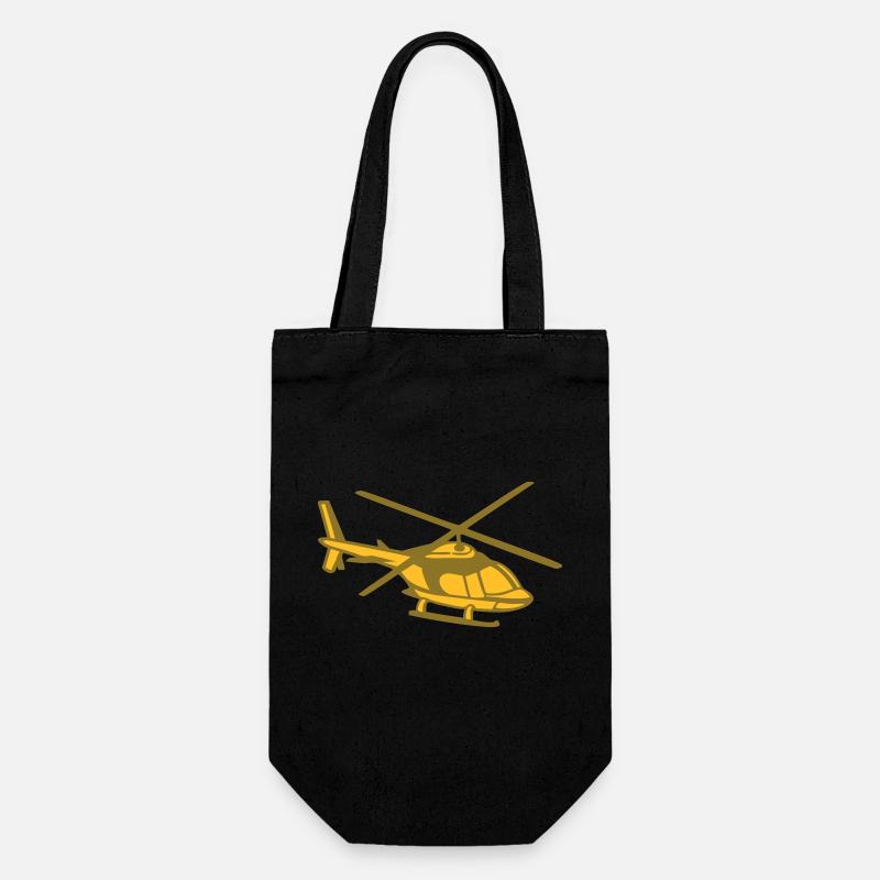 Hubschrauber - Geschenkbeutel für Flaschen - Schwarz