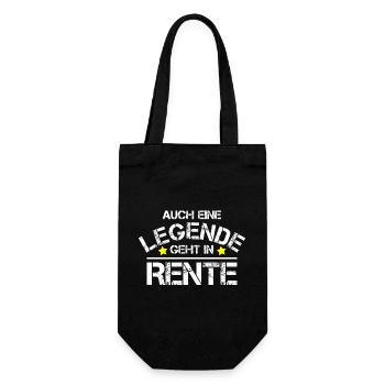 Pension Rente Rentner Legende Geschenk - Geschenkbeutel für Flaschen - Schwarz - Vorne