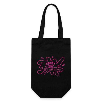 Let's Get Dirty Neon Splash Design - Geschenkbeutel für Flaschen - Schwarz - Vorne