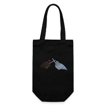 Lightsaber Pigeon Friends Fight - pigeon - Gift Bag for Bottles - black - Front