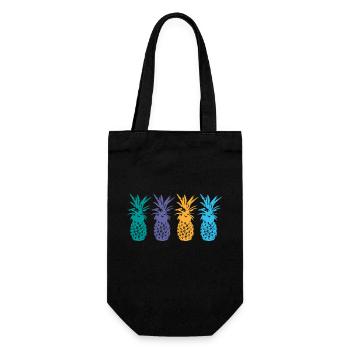 ananas - Sac à bouteille - noir - Devant