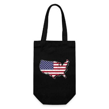 Carte de l'Amérique avec le drapeau - Sac à bouteille - noir - Devant