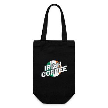 Irish Coffee Cocktail vintage Lettering Logo Retro - Geschenkbeutel für Flaschen - Schwarz - Vorne