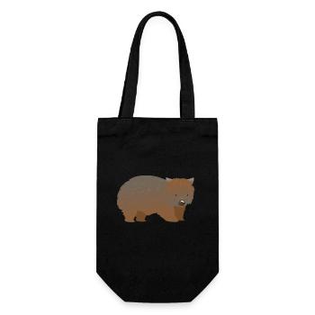 Brown hairy nosed wombat - Gift Bag for Bottles - black - Front