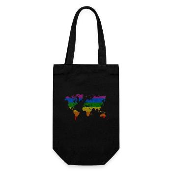 Gay Pride World - Geschenkbeutel für Flaschen - Schwarz - Vorne