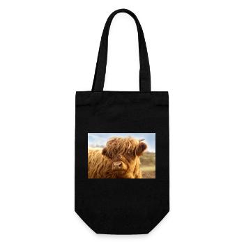 Little cow, brown calf looks at the camera - Gift Bag for Bottles - black - Front